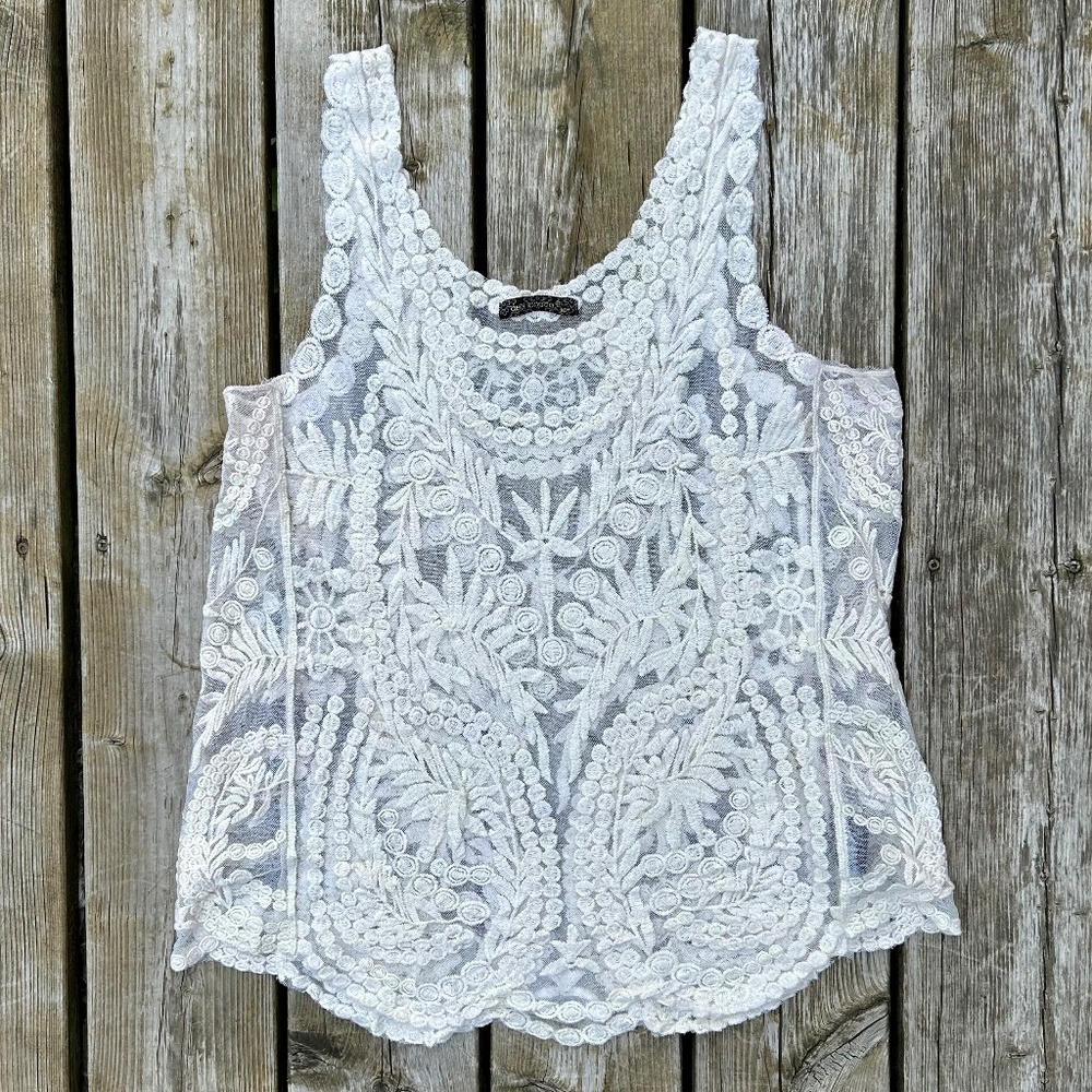 Qed London ⎮ Embroideries and mesh top